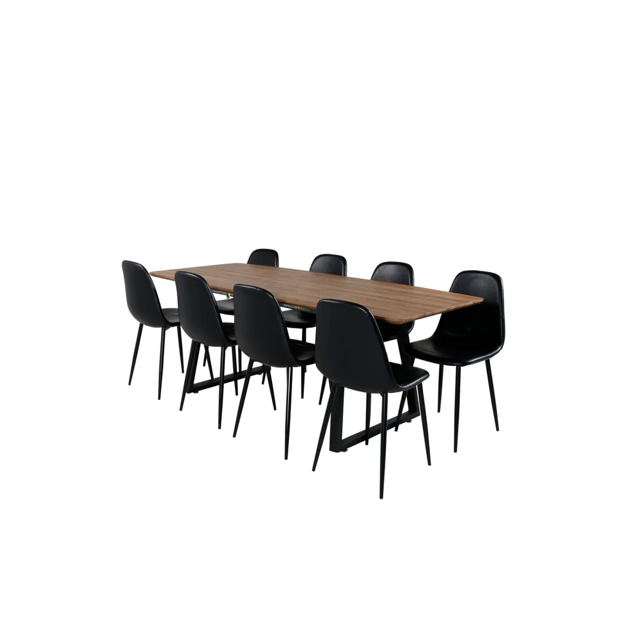 Ina med 8 Pobbie Stolar Svart