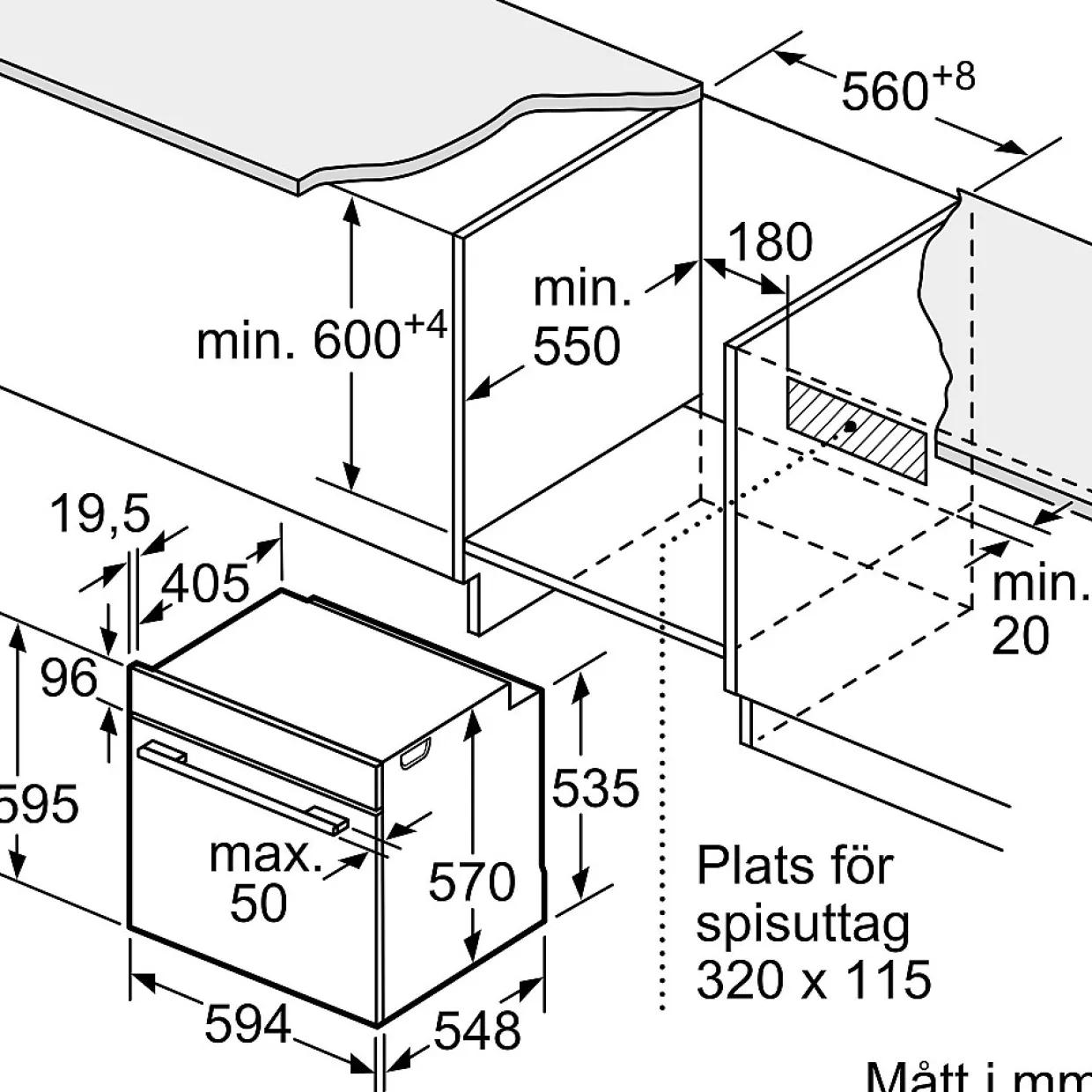 iQ300 HB234ABS3F + BF523LMB1 Rostfri med 3D hotAir Plus och ecoClean