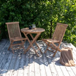 Kenya Ø70 cm med 2 Fällbara Stolar