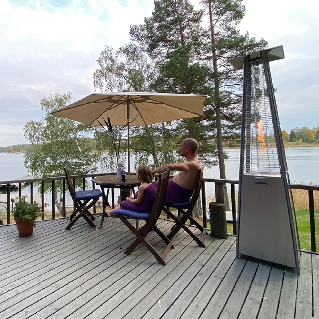 Kheops Stående Gasolvärmare Utomhus i Rostfritt Stål med Hög Effekt