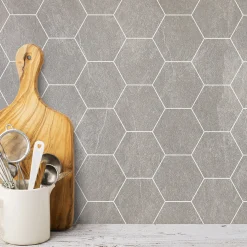 Kitchen Wall Skiffer Nat Hexagon