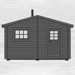 Laisa 10 m² Fristående Bastuhus med Sadeltak & 2-glas Fönster