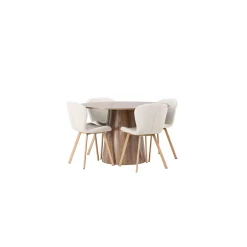Lanzo Ø120 cm med 4 st Lilja stolar