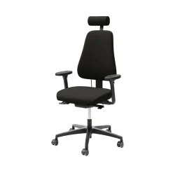 LD 6340 Svart Stol med Justerbar Sits & Ryggstöd