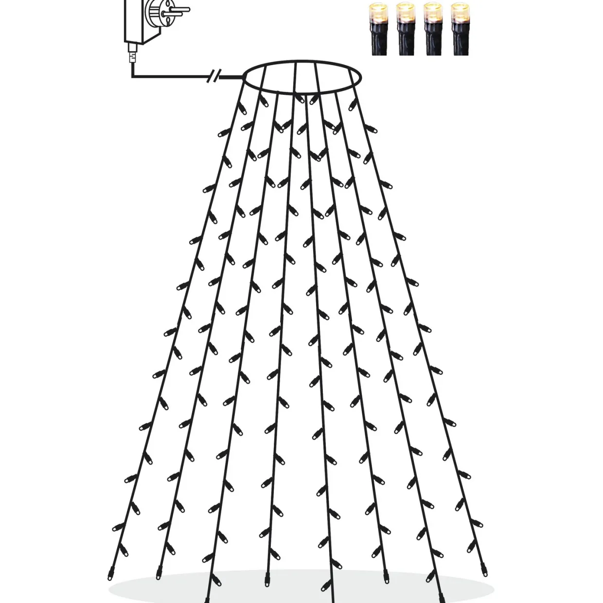 LED-Ljusslinga med 160 Varmvita Ljus