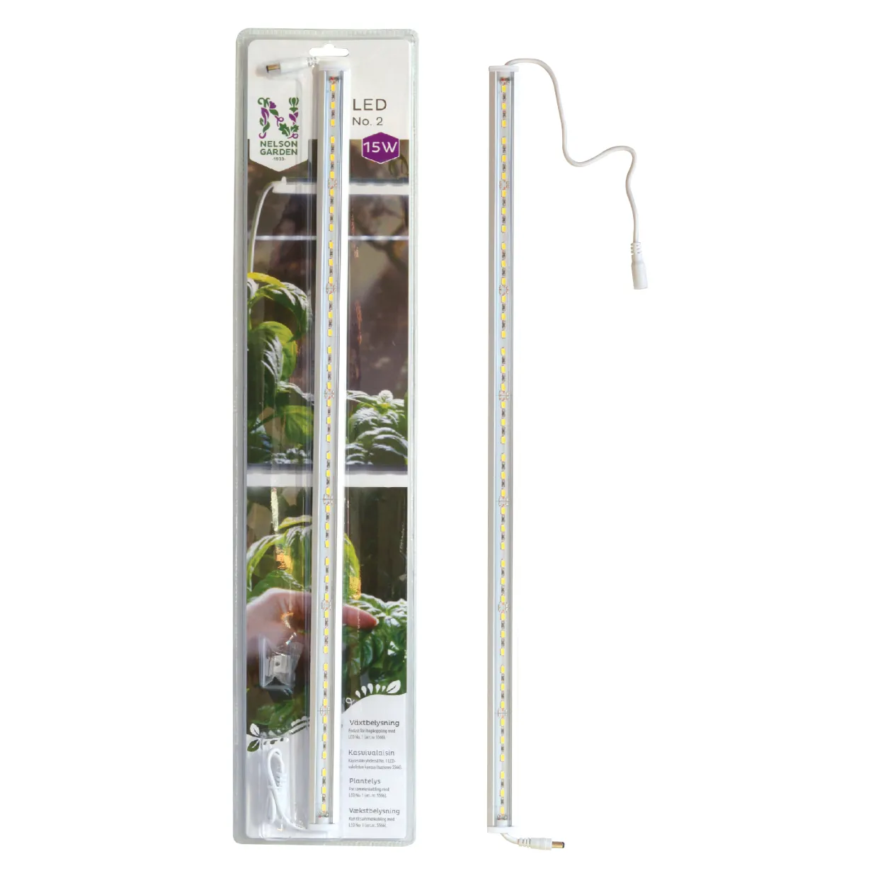 LED No.2, 60 cm, 15W, Växtarmatur för Inomhusodling