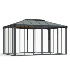 Ledro Aluminiumstomme med UV-Skyddat Glas, Låsbara Dörrar, Grå, 12,7 m²