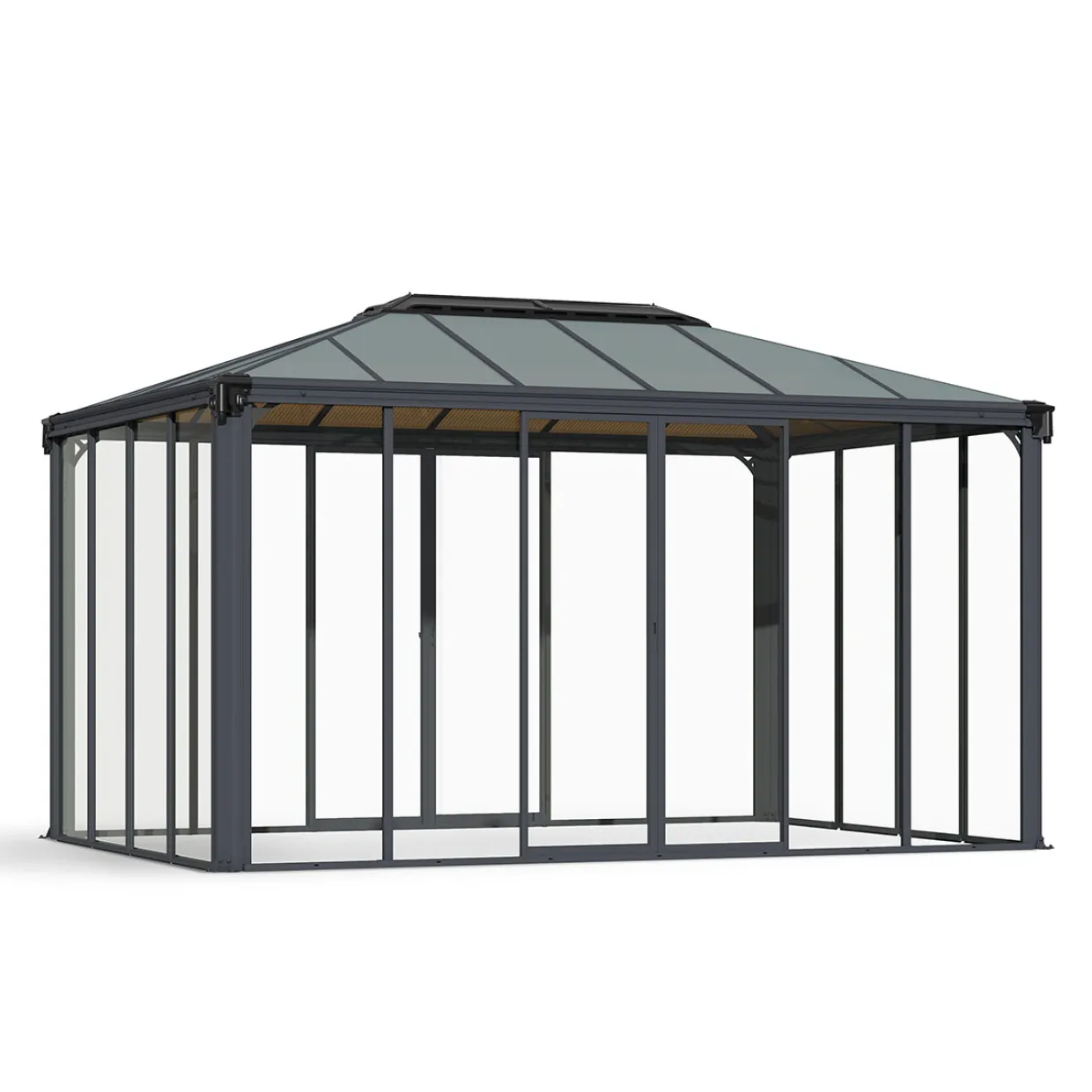 Ledro Aluminiumstomme med UV-Skyddat Glas, Låsbara Dörrar, Grå, 12,7 m²