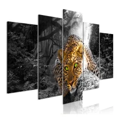 Leopard Lying Grå 5 delar