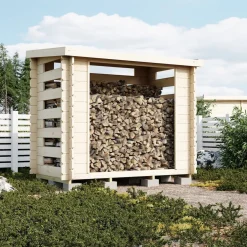 Lillevilla Joulukka 2,4 m² Vedförvaring med Pulpettak i Lösvirke