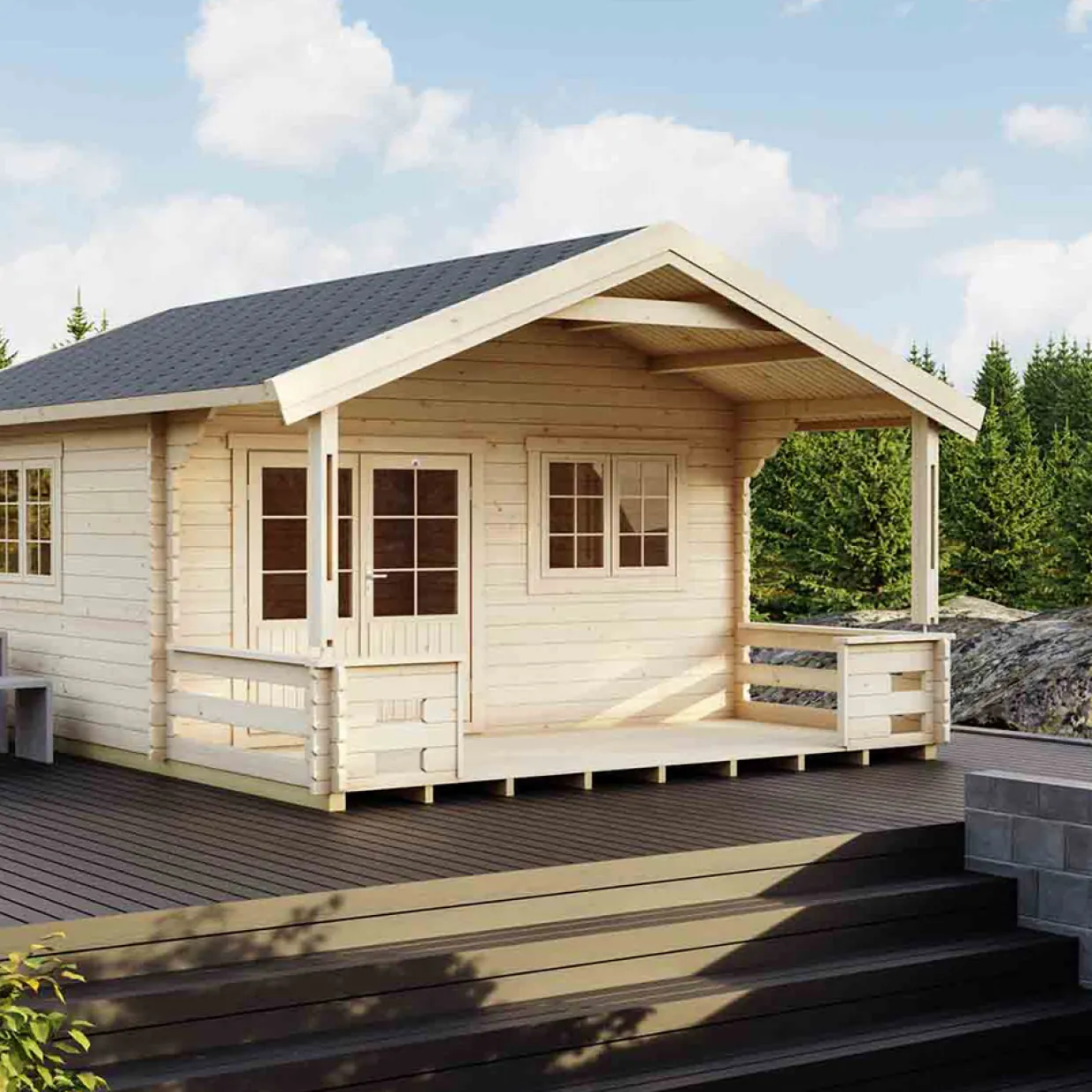Lillevilla Saimaa 19,8 m² Komplett Stuga med Sadeltak