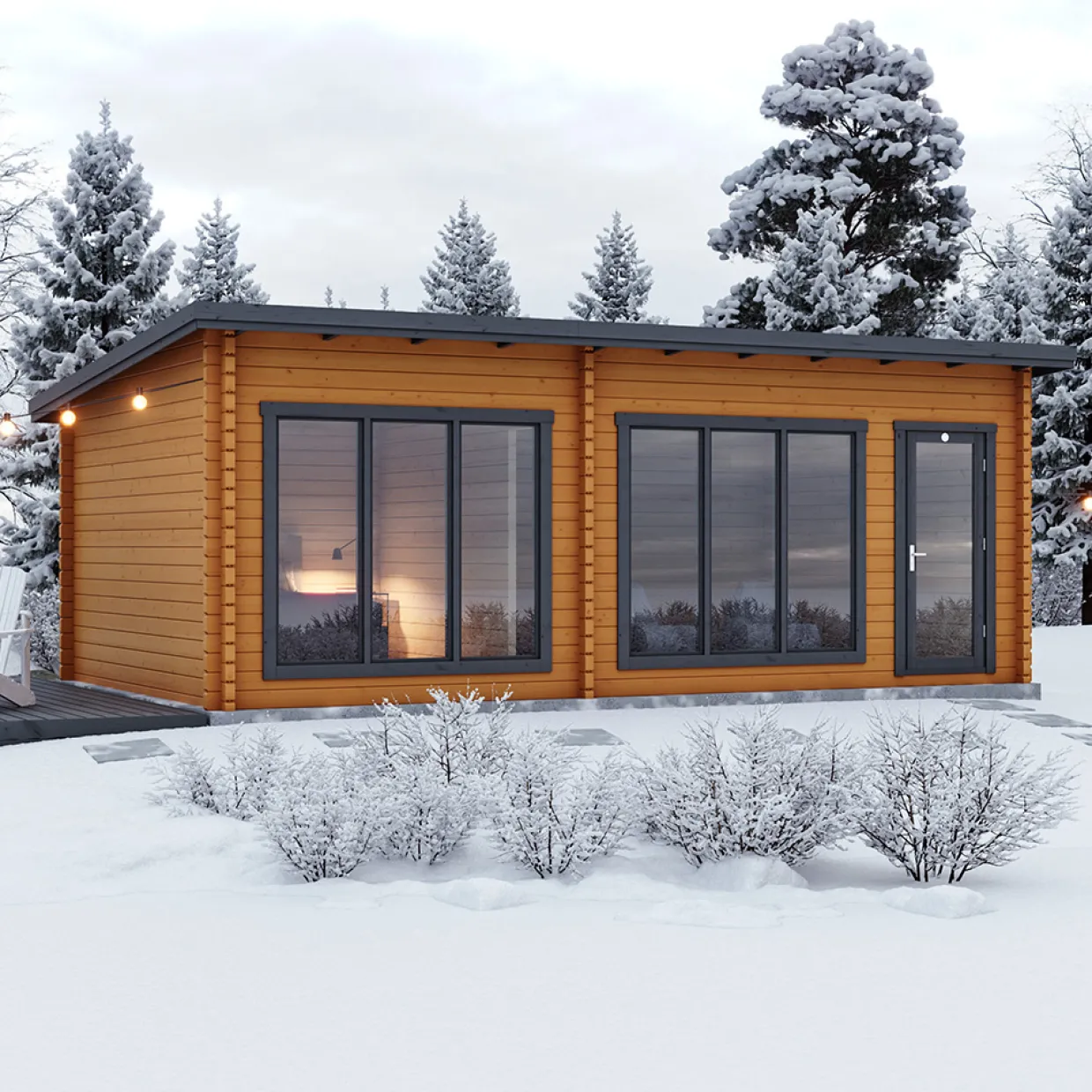 Lillevilla Sirkku 28 m² Komplett Stuga med Pulpettak
