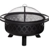 Livingston Utomhus Eldfat 74cm med Gnistskydd och Grillgaller