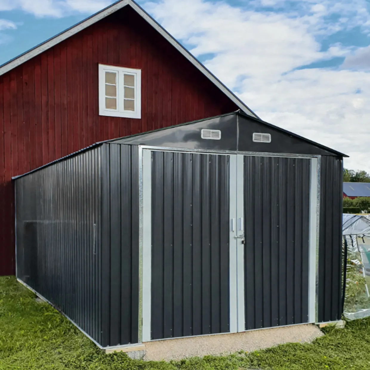 18m² Antracit/Vit Uteförråd