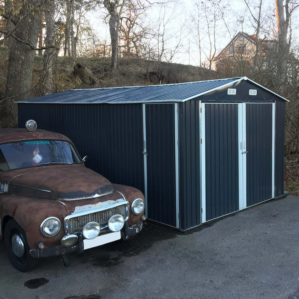 18m² Antracit/Vit Uteförråd