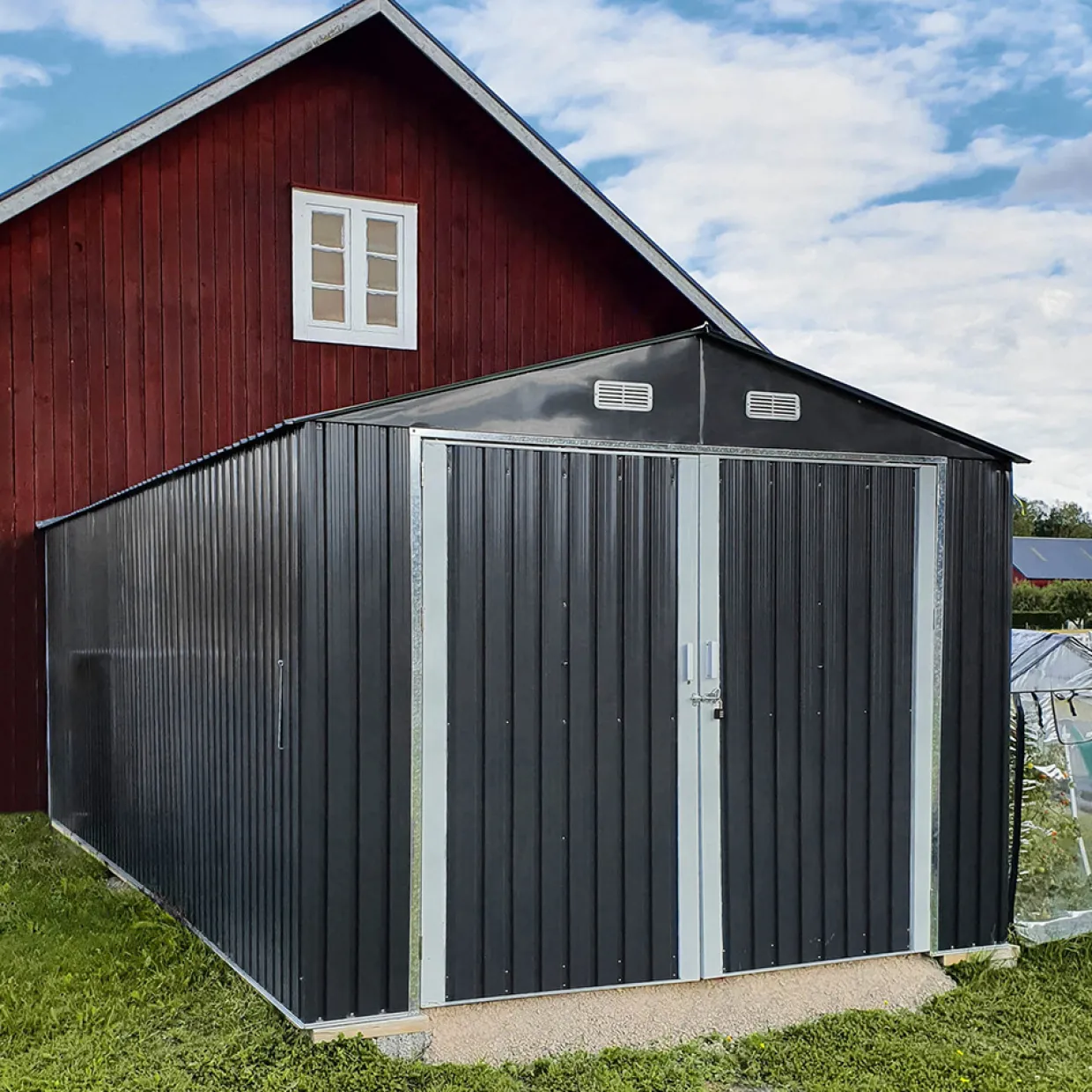 18m² Antracit/Vit Uteförråd