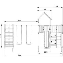 Mansion 2.1 Klättermodul Blå Rutschkana