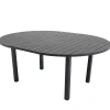 Marbella Förlängningsbart Aluminiumbord, Ovalt Ø 140 cm Svart