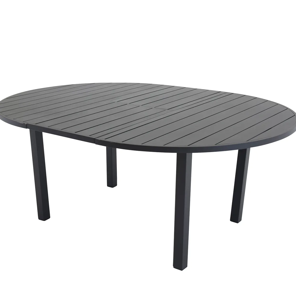 Marbella Förlängningsbart Aluminiumbord, Ovalt Ø 140 cm Svart