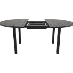 Marbella Förlängningsbart Aluminiumbord, Ovalt Ø 140 cm Svart