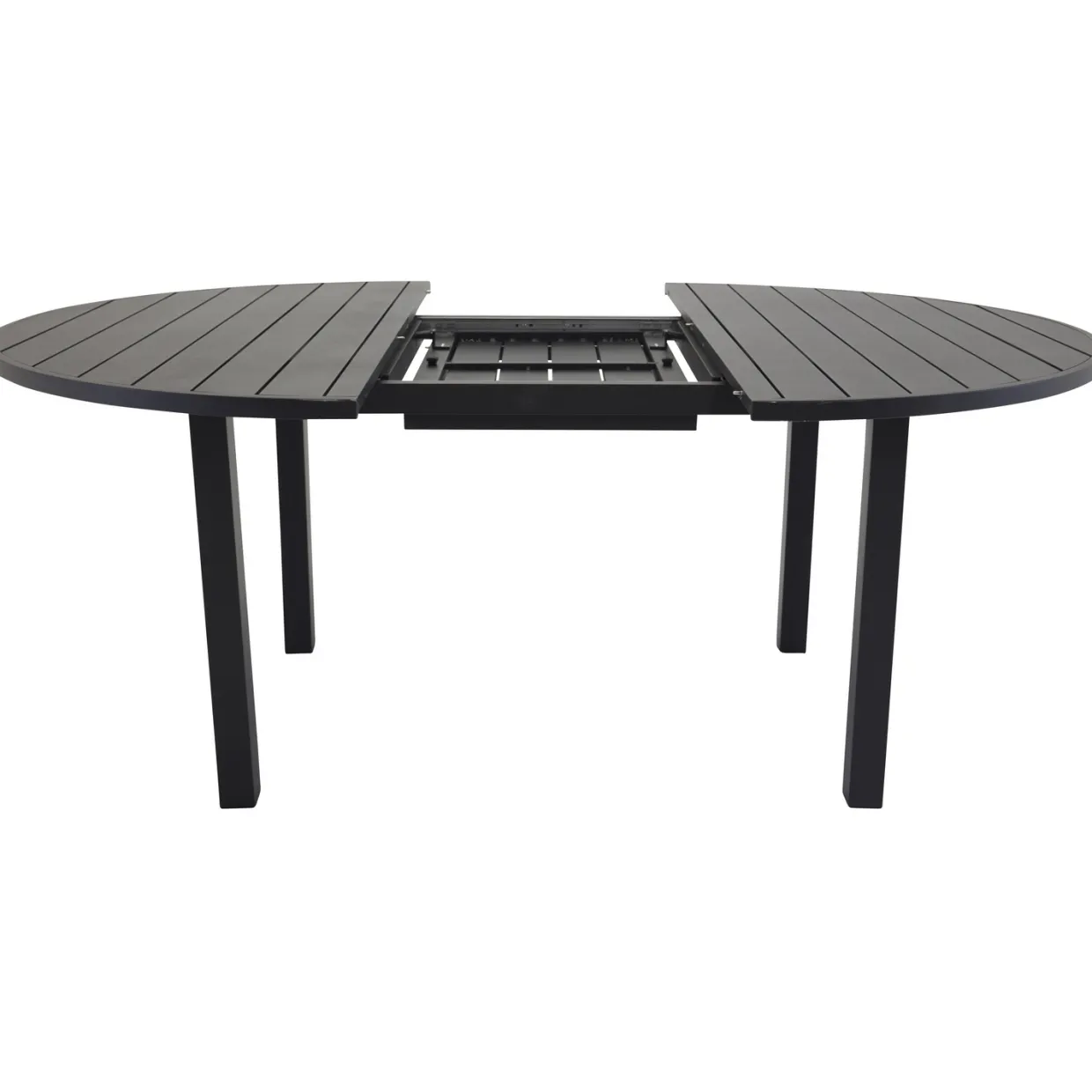 Marbella Förlängningsbart Aluminiumbord, Ovalt Ø 140 cm Svart