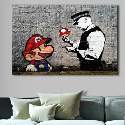 Mario and Cop By Banksy