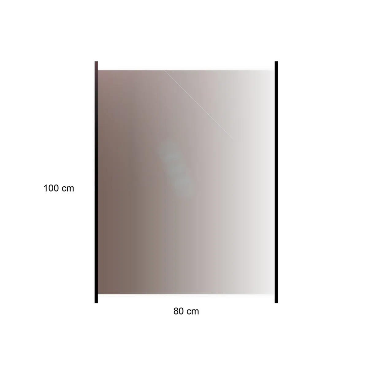 med Aluminiumskena Rökfärgat 80x100