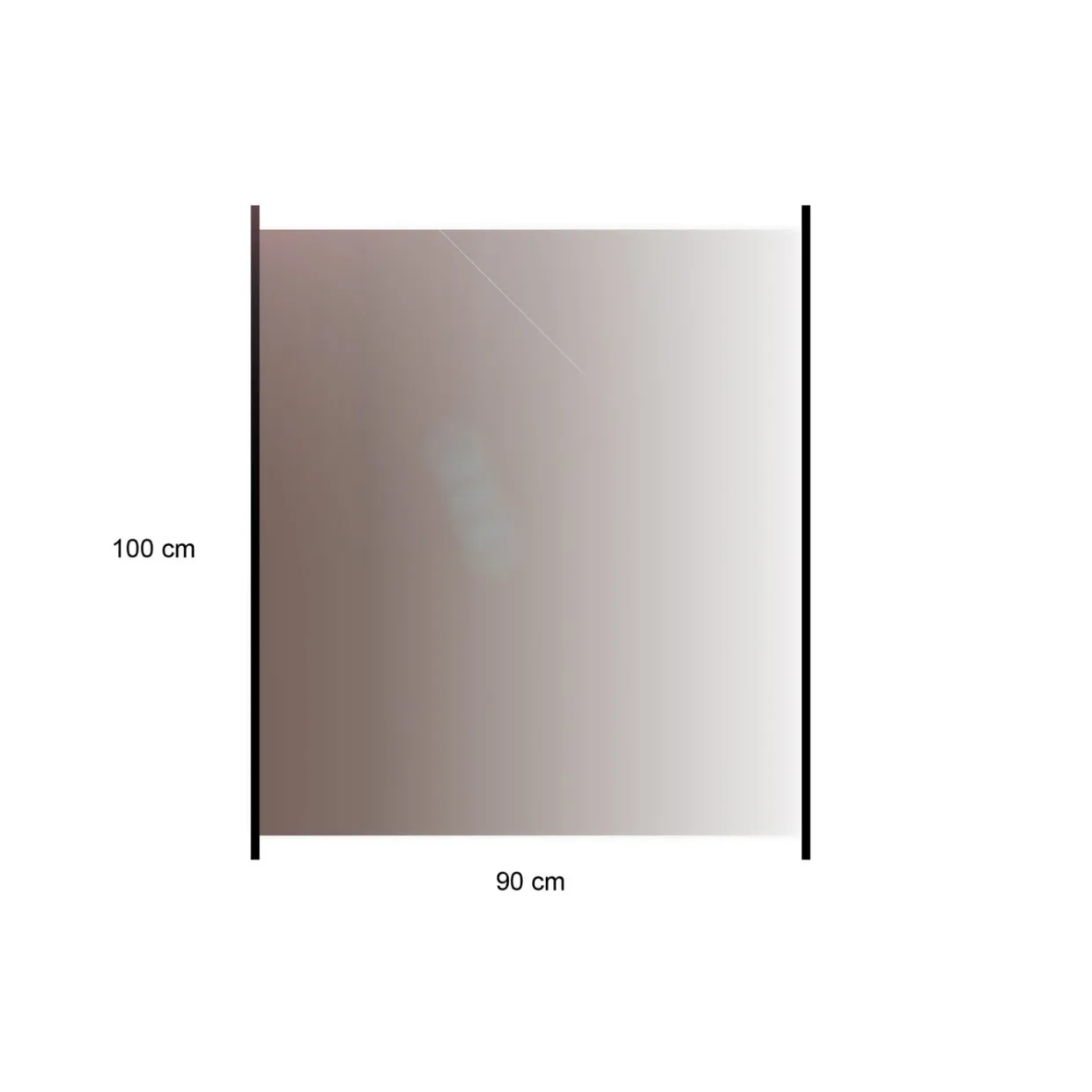 med Aluminiumskena Rökfärgat 90x100