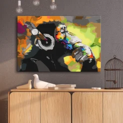 Monkey In Headphones (Multi Colour)