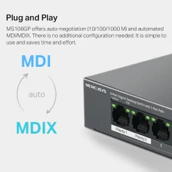 MS108GP 8-Port GIGABIT with 7-Port PoE+