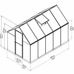 Multi Line Mythos Aluminiumram med UV-Skyddat Polykarbonatglas, 5.7 m²