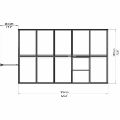Multi Line Mythos Aluminiumram med UV-Skyddat Polykarbonatglas, 5.7 m²