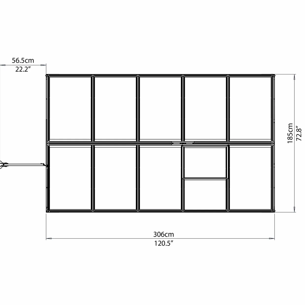 Multi Line Mythos Aluminiumram med UV-Skyddat Polykarbonatglas, 5.7 m²