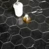 Nero Marquina Hexagon Polerad 5x5 cm