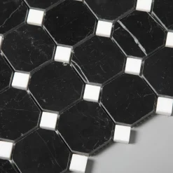 Nero Marquina Octagon Polerad 5x5 cm