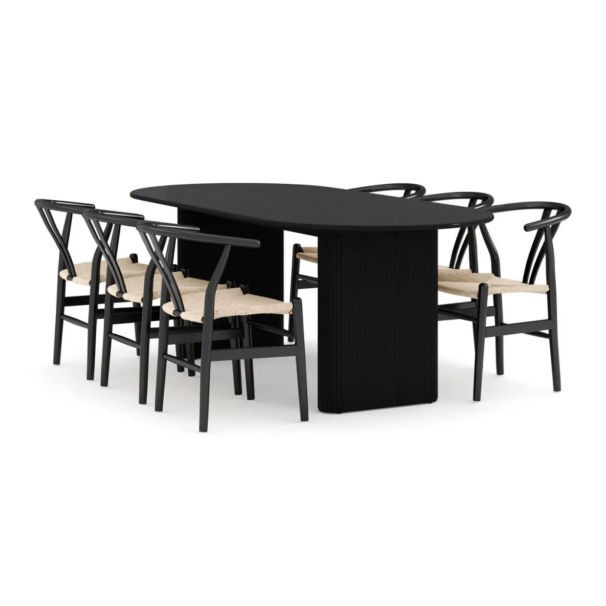 Noira Ovalt Matbord 220 cm med 6Dastoori Matstol