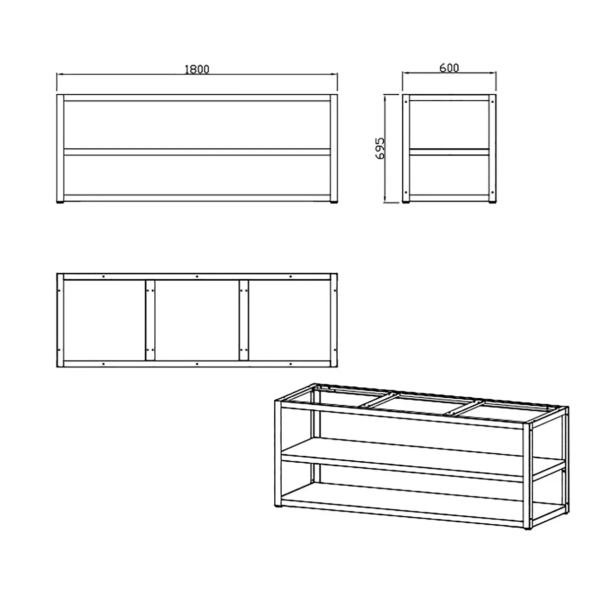 Nordic Line 180 cm för 3 moduler