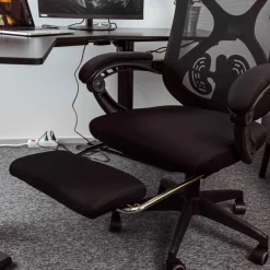 Office Pro Stol med Andningsväv & Utdragbart Fotstöd