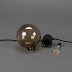 Partyslinga Startset E27 10st LED-lampor Amber Rökfärgade