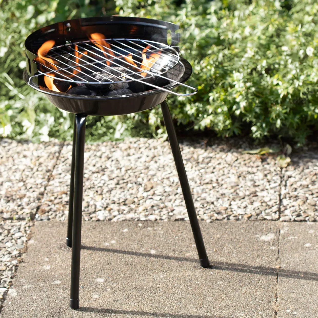 Picnic BBQ Portabel Grill, Justerbar Höjd & Vindskydd