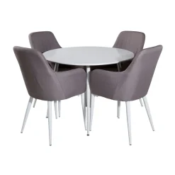 Plaza Runt Matbord Ø100 cm & 4 Comfort Stolar