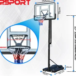 Premium Justerbar Basketkorg 2,3-3,05m