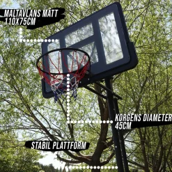 Premium Justerbar Basketkorg 2,3-3,05m