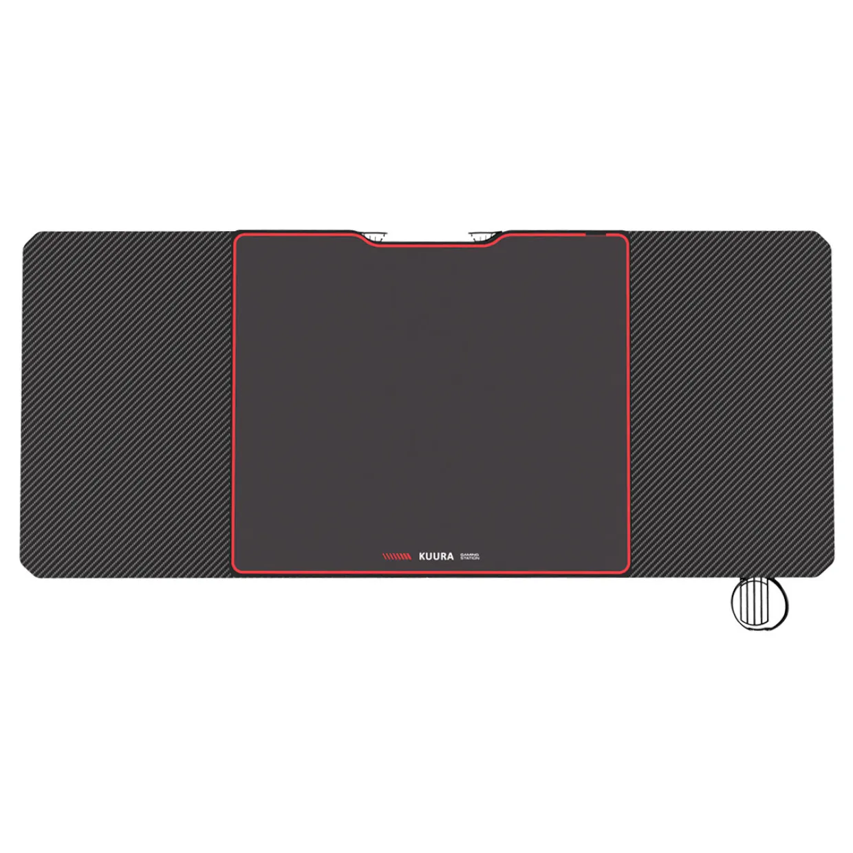 Pro 140x60 cm Svart med Integrerad Musmatta