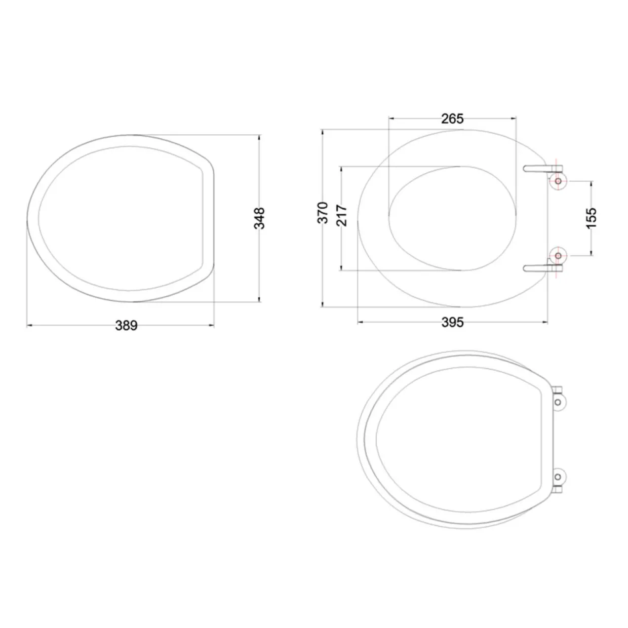 P5 Standard 520 mm med Mjukstängande Sits