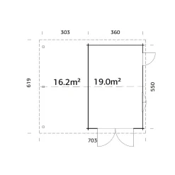 Roger med Carport 36,5 m2 och Slagport