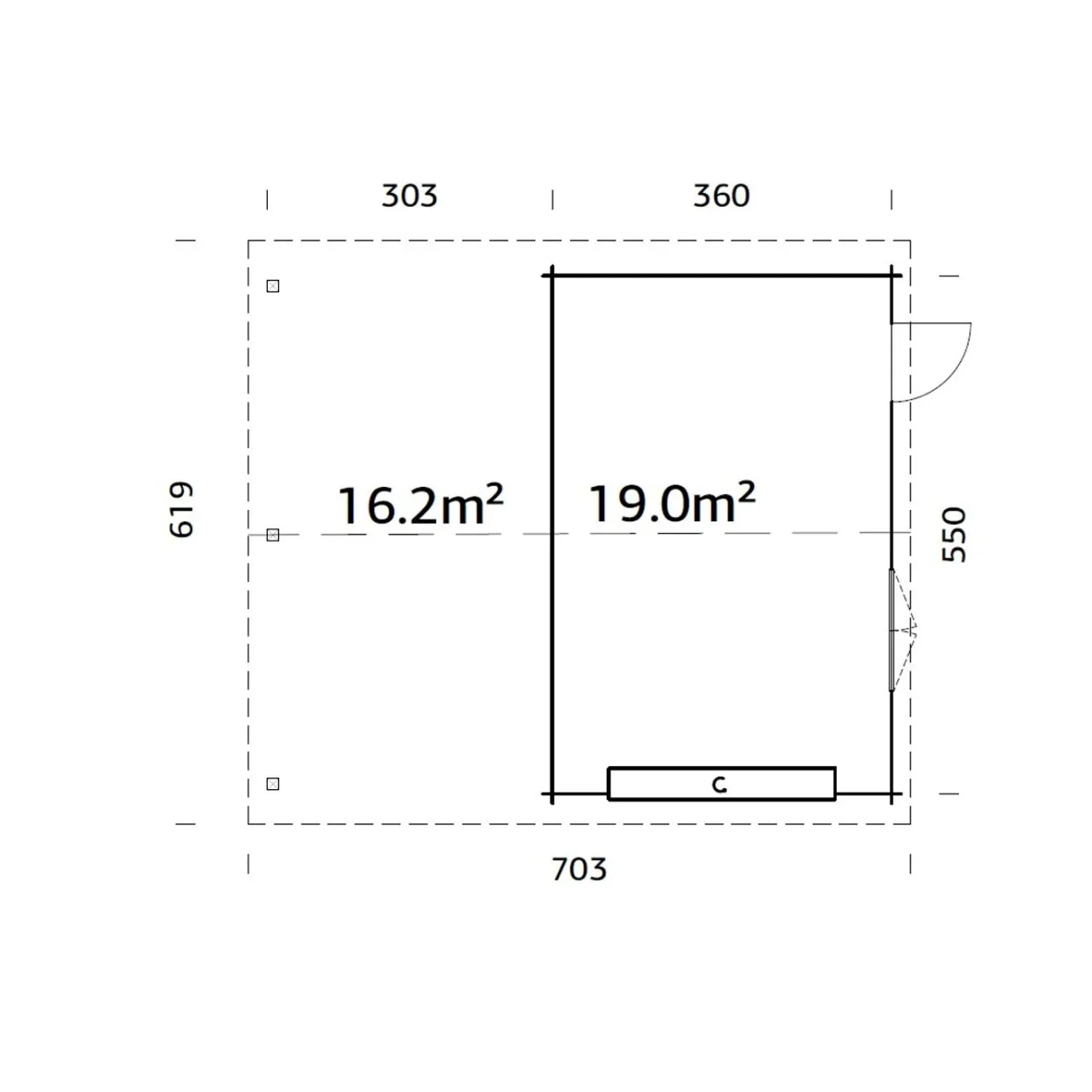 Roger med Carport 36,5 m2 och Takskjutport