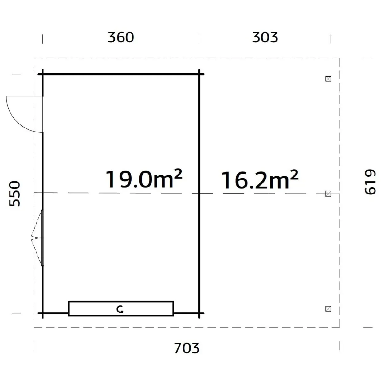 Roger med Carport 36,5 m2 och Takskjutport