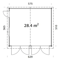 Roger 28,4 m2 med Slagport