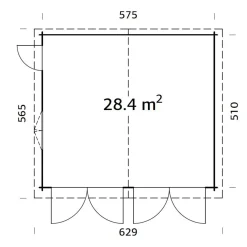 Roger 28,4 m2 med Slagport
